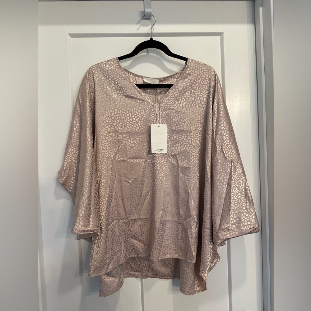 ANDREE BY UNIT Women's Blouse in Shimmering Light Pink